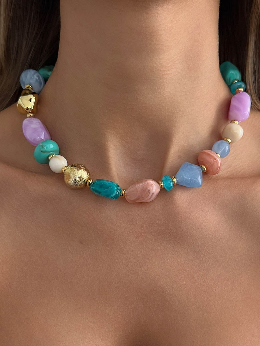 Irregularity Asymmetric Colorful Geometric Necklaces Accessories