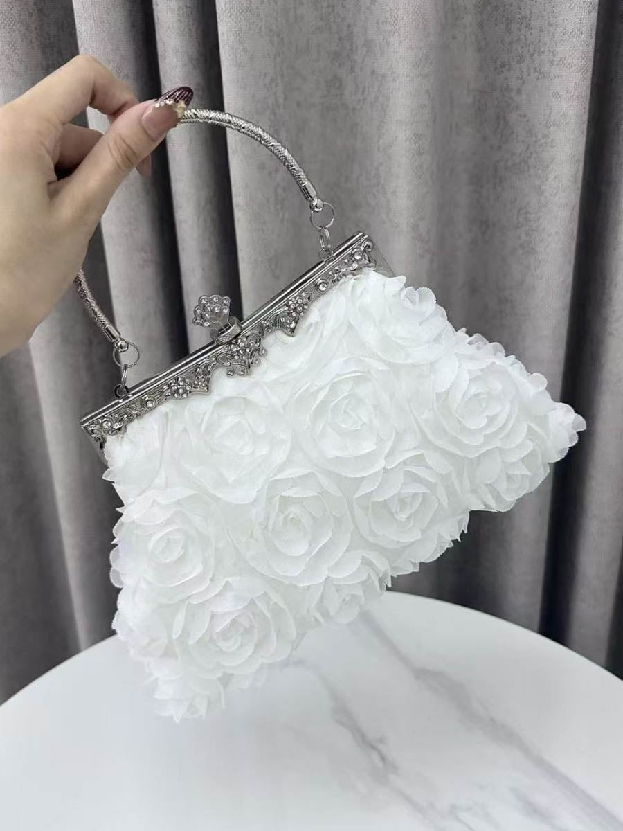 Flower Shape Lock Shiny Evening Bags & Clutches Mini Bags