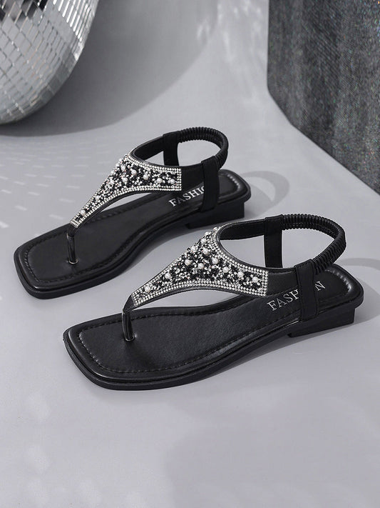 Rhinestone Flip-Flops Sandals