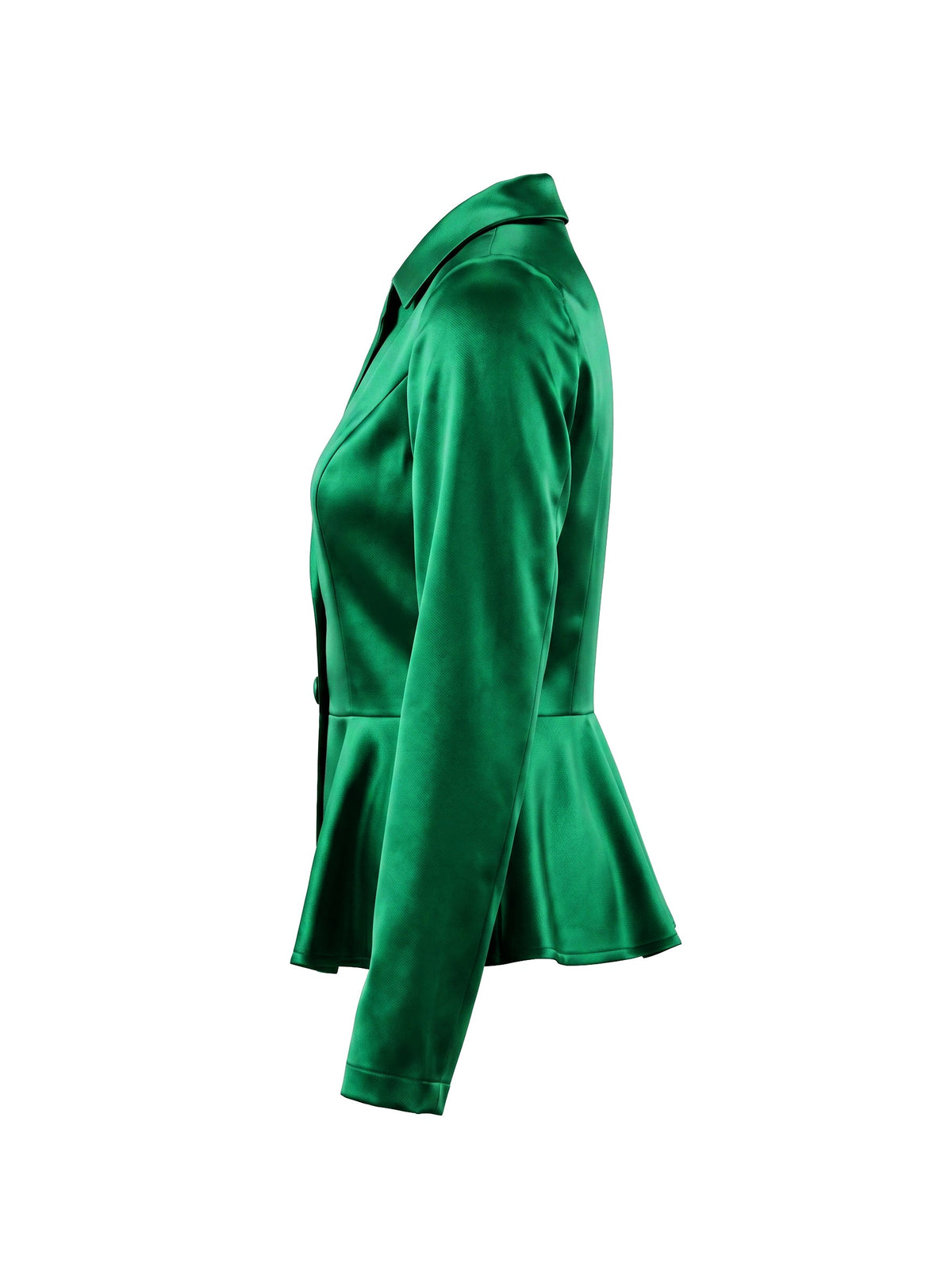 Elasticated Waist High Waisted Buttoned Contrast Color Ruffled Split-Joint Lapel Blazer Blouses&Shirts Tops