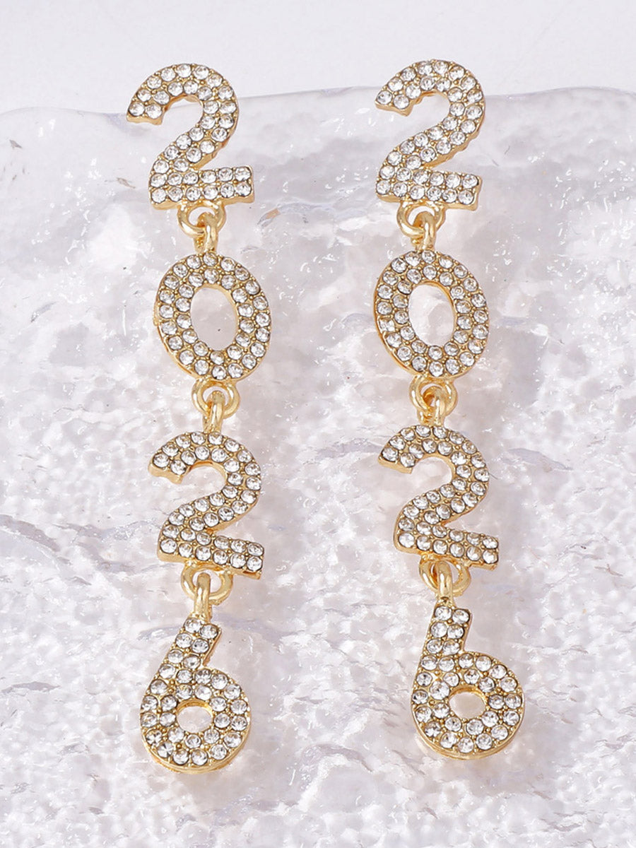 Figure Rhine Stones Shiny Earrings Accessories