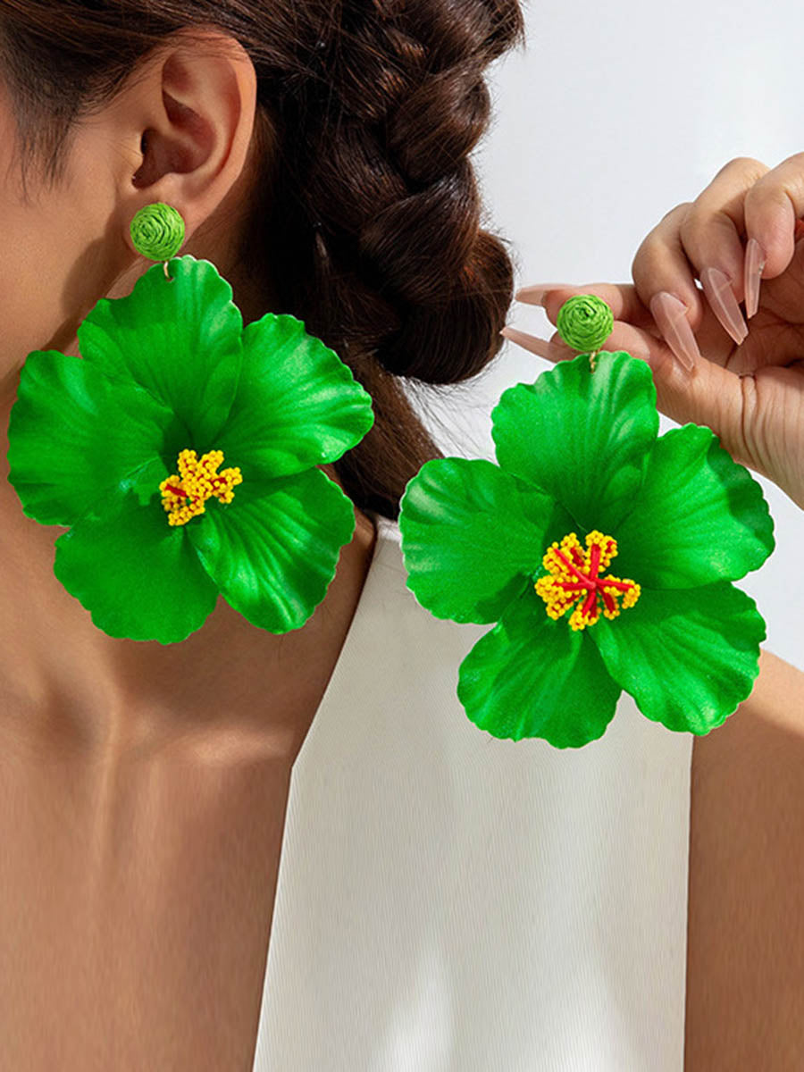 Flower Shape Drop Earrings