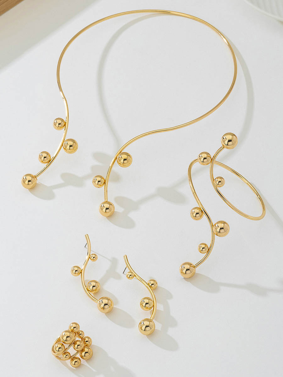 Irregularity Line Rhine Stones Accessories Sets