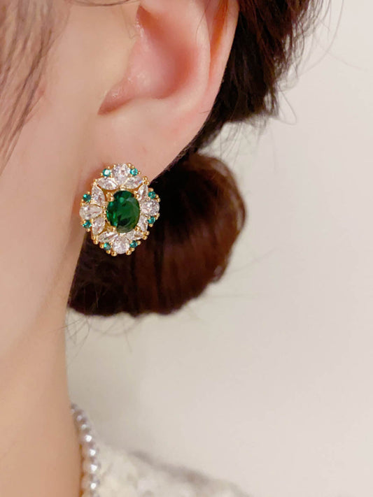 Geometric Rhine Stones Earrings Accessories