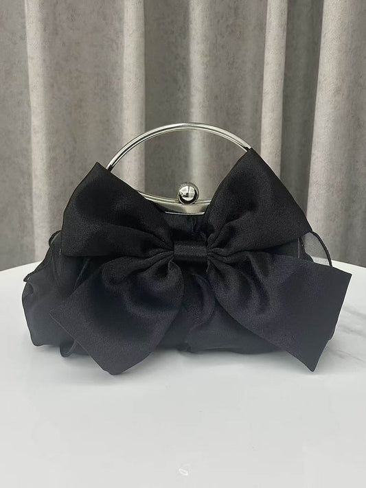 Bow-Embellished Chains Lock Crossbody Bags Evening Bags Clutches Mini Bags