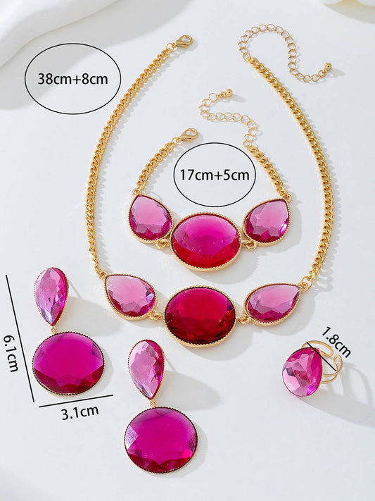 Irregularity Geometric Rhine Stones Accessories Sets