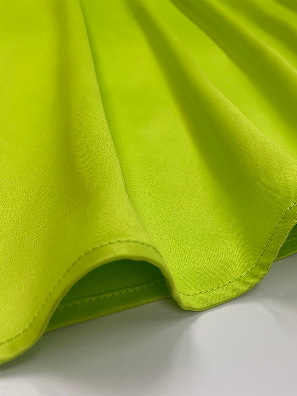 A-Line High Waisted Contrast Color Pleated Zipper Deep V-Neck Maxi Dresses